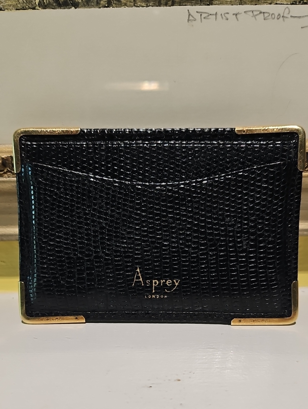 Asprey 2 Slot Credcard Holder - 14k Corner Accents
